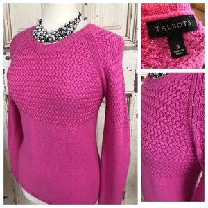 🛍Talbots Sweater knit cashmere blend pink A13